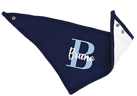 Striefchen® Baby Halstuch aus weicher Baumwolle mit Initiale und Name bedruckt, 3 Farben zur Wahl