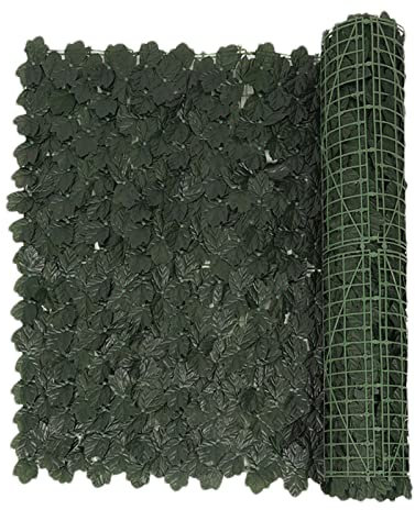 Mejor hojas hiedra artificial, valla setos artificiales, paneles valla hojas plástico ver, hojas hiedra, rollo seto artificial 0,5 m x 2 m, rollo valla privacidad setos hojas artificiales