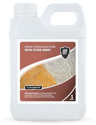 ECOPROTEC Iron Stain Away Cleaner for Removing Brown Stains Caused by Naturally Occurring Iron Deposits in Hard Natural Stone. (1 Litre)