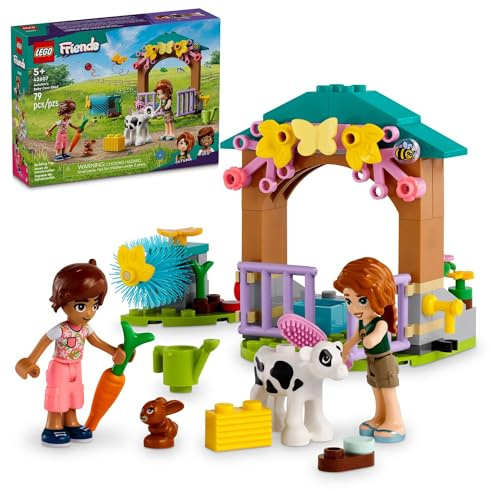 LEGO Friends Autumn’s Baby Cow Shed Farm Animal Toy Playset with 2 Mini-Dolls, Calf and Bunny Figures, Gift for Girls and Boys Ages 5 Years Old and Up, 42607