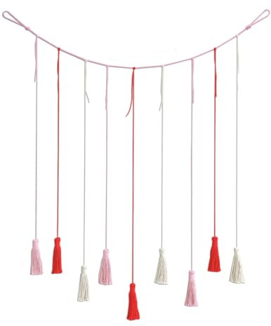 Hrlace Fotoseil mit Holzklammern Boho Foto hängendes Seil Quaste Fotoleine Wandbehang Foto Display Holzperlen Girlande für Wohnzimmer Weihnachten Hochzeiten Party 6#