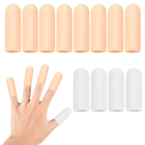 12 Piezas Protector Dedos Mano, Protectores de Dedos de Gel Para Dedos, Protector de Dedos Gel Funda, Nuevo Material, Mangas de Dedo, Protector de Dedos, Manga de Dedos, Protector Para Dedos de Gel