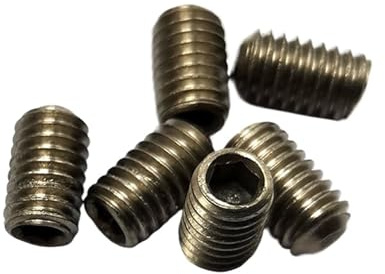 Aqxypas Tornillo Prisionero de Titanio M1.6-M8, Tornillos de fijación Planos con Casquillo Hexagonal Gr2-Ti, E021(M3x8-50 Pieces)