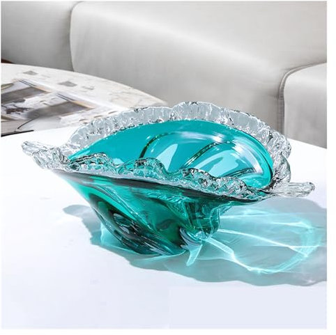 LIBANGRONG-888 Fruit Basket Glass Fruit Bowl - Decorative Conch Shaped Coloured Glass Bowl for Fruit Snacks Candy - Table Centerpiece Dish Fruit basket bowl
