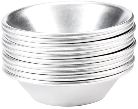 Lot de 10 mini moules à tarte ronds anti-adhésifs réutilisables en aluminium de qualité alimentaire pour tartelettes,moules à dessert, ustensiles de cuisson pour mini gâteaux, biscuits