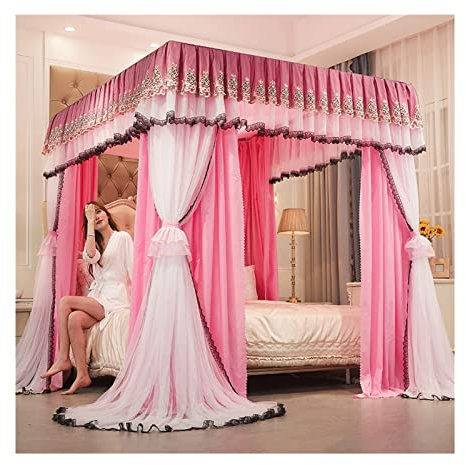 TEmkin Betthimmel, Moskitonetz, Doppelbett, Deluxe-Betthimmel – staubdicht und verdunkelnd, romantischer Bettvorhang für Prinzessinnen-Schlafzimmer (180 x 220 x 210 cm)