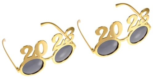Ciieeo 2 Paar 2023 digitale Brille Zahlenbrille Modische Sonnenbrillen für Männer Kreisbrille kuhltsche catchring hochzeitsdeko gastgeschenke hochzeit kreative Brillen Neujahrsbrille Stk