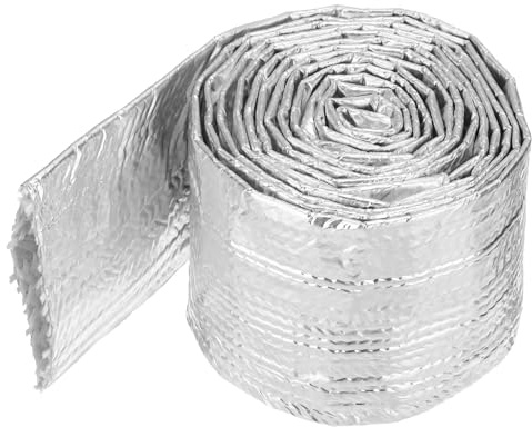 QUARKZMAN Gaine Thermique en Aluminium 1 3/8 ID x 5,9Ft Manchon Thermique en Fibre de Verre Métallique en Aluminium pour Lignes de Carburant, Câbles et Câblage Électrique