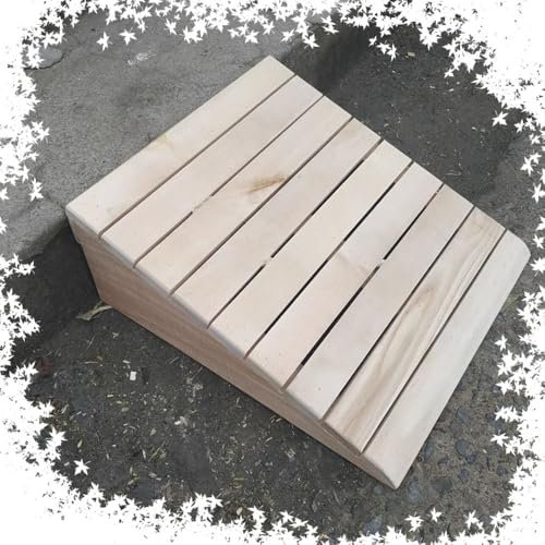 Solid Wood Wheelchair Ramps 4 Rise Front Door Entry Ramp Transition Ramps for Garage Porch Patio Shed Threshold Ramp Light and Easy to Install (31 * 30 * 9cm)