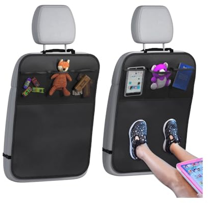 CRTATE Car Seat Kick Mats, Leather, for Volvo XC60 V60 S60 2017-2024, Car Seat Protector, Custom Fit