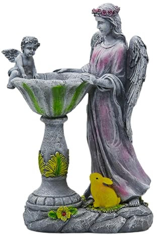 Niktule Solar Fairy Statue, Engelsstatue, Harz Solar angetriebenen Engel Figur, Kunstdekoration, 29,5 cm/11,61 Zoll Fairy Skulptur für Balkon, Fensterbank oder Wohnzimmer