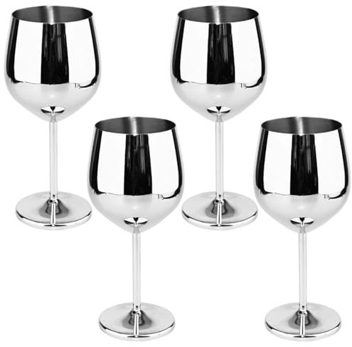 Copas de Vino de Acero Inoxidable de 500 ml sin Tallo en Forma de U Resistentes al óxido irrompibles Elegantes y Modernas portátiles de Metal.