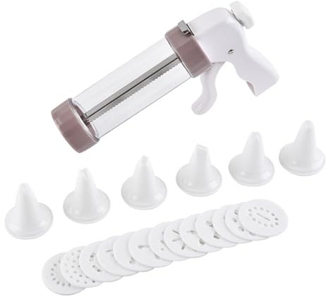 Máquina para hacer galletas, máquina para hornear, prensa multifuncional para galletas con 13 discos y 6 puntas de ribete, para el hogar, postre, Navidad