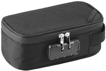 Smell Proof Bag with Combination Lock, 8.3x4.5in Smell Proof Container Stash Box, Carbon Lined Odor Proof Bag Case Container, Small Stash Travel Storage for Phone Wallet Bank Deposits Medicine Credit