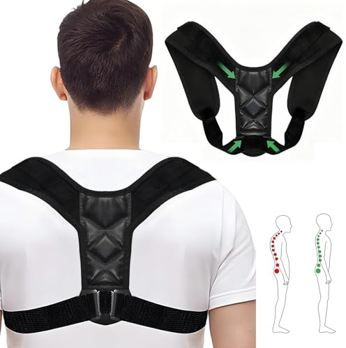 Yagaspantery Correttore Postura Uomo Donna,Correttore Regolabile, Fascia Posturale Spalle,Supporto Schiena Per Uomo e Donna, Raddrizza Spallea Dritta,Tieni La Schiena Dritta