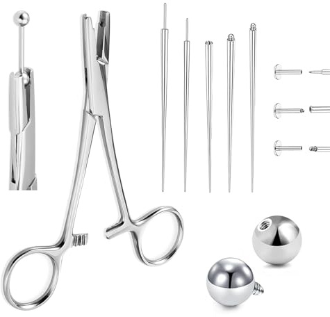 8 Stück Piercing Zange Set, 3mm 4mm 5mm piercing zange Set Piercingzange Für Kugeln, Piercing Werkzeug Zum Öffnen Und Wechseln, 2er Piercing Kugel Ersatzkugel Piercing Zubehör Für Ohr Und Nase