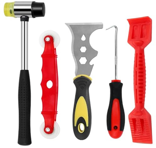 Juego de Herramientas para Vitrales | Kit De Herramientas De Montaje De Ventanas con,Accesorios De 5 Piezas para Renovación De Sellador Y Masilla En Reemplazo De Vidrios