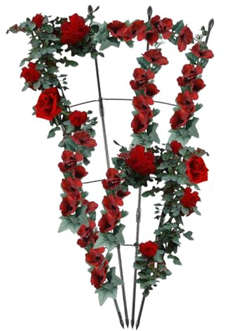 Metal Garden Trellis - 120cm Heavy Duty Frame, Decorative Plant Support, Durablee Black Wire Grid | Elegant Outdoor Structure for Vines Roses Jasmine Beans Clematis Morning Glory Vegetables Pots Patio