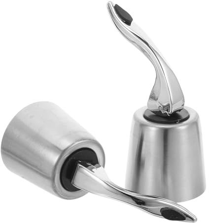 ERINGOGO Lot De 2 Bouchons Réutilisables Pour Bouteilles De Vin En Acier Inoxydable Avec Fermeture Hermétique