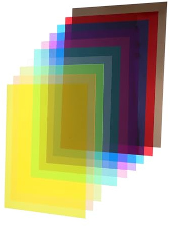 DECORNIJIA 10 Pezzi PVC Trasparente per Artigianato Pellicola Resistente per Decorazioni DIY Imballaggi Colorati e Filtri Luce Creativi