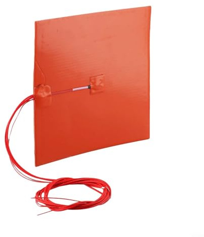 Crabop Skrivare Silikonvärmare, 200 x 200 mm 400 W silikonvärmare med termister för uppvärmd säng, med snabb värmefördelning och isolerad säkerhetsdesign (220 V)