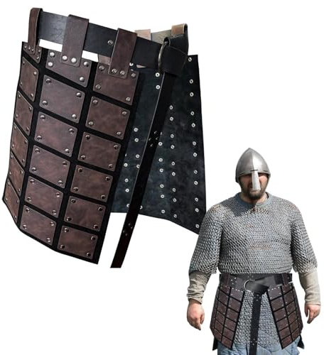JINGLING Gonna medievale da uomo, gonna medievale da combattimento da uomo, protezione medievale doppia coscia – protezione coscia per uomini