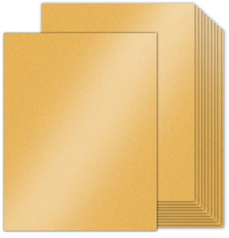 Gansdnek 30 Hojas de Papel Cartulina Brillo Dorado, Papel de Purpurina de Doble Cara para Manualidades, A4 Cartulina Purpurina Dorada de 250g/m² para Invitaciones, Scrapbooking y Manualidades DIY