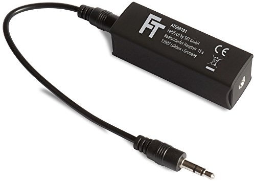 FeinTech ATG00101 Audio Masse-Trennglied Mantelstrom-Filter, 3,5 mm Klinke beseitigt Brummen schwarz