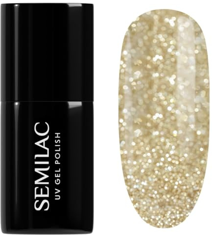 Semilac UV Nagellack 260 Light Gold 7ml Kollektion Platinum