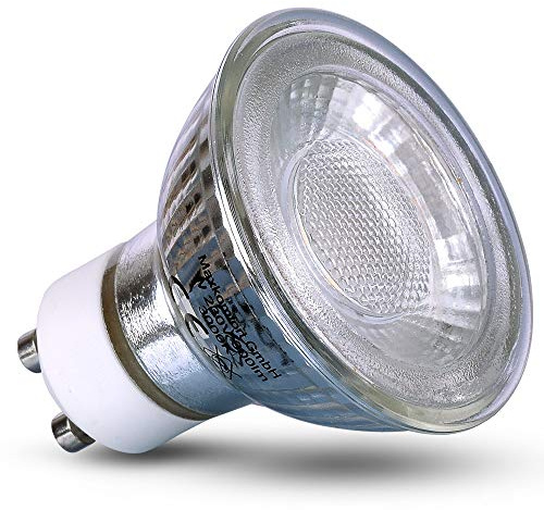 Maxkomfort 10x GU10 LED Leuchtmittel Premium Glas 5W Lampe Glühbirne neutralweiß 300 Lumen MR16 Ersatz Halogenlampe 38° Reflektor