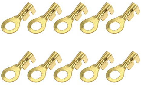 X AUTOHAUX Ringkabelschuhe 50 STK Messing Nicht Isoliert Auto Elektronik | 17X7.5Mm, M4.2, 0.8-1.5Mm², Langlebig, Hochleitfähig, Telekommunikation, Benzinchemie, Maschinenbau