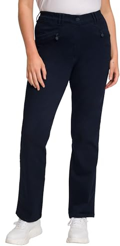 Ulla Popken dam basic stretchbyxor Mony-byxor, marinblå, 40W x 30L