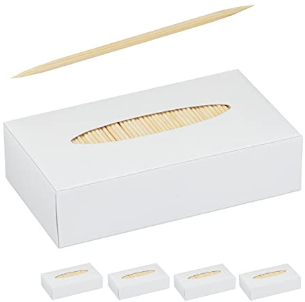 Relaxdays 20000 Palillos para Dientes, Mondadientes, Pinchos para Aperitivos, Delgados, Manualidades, 6,5 cm, Marrón