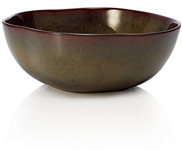 ROCKZZERO Salatschüssel - Steingut, spülmaschinenfest und temperaturbeständig - Bowl aus umweltfreundlichen Rohstoffen - Dunkelrot - 28 cm Durchmesser - 10 cm Höhe - 2100 ml