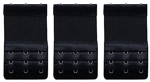 HUSAIHU 3 Pack Women's Bra Extenders, Bra Strap Extension, Soft Stretchy Bra Extender, Elastic Bra Extension Straps Set With Stainless Steel