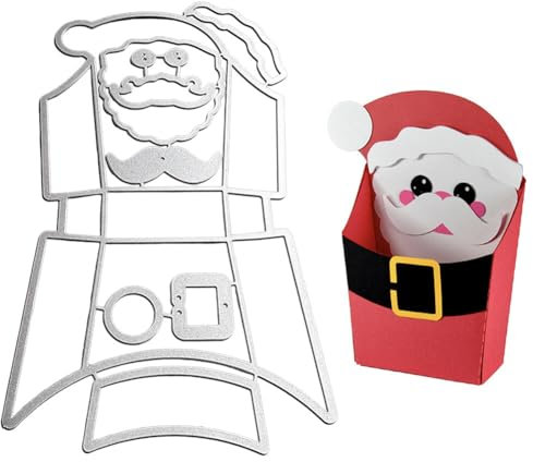 Stanzschablonen Geschenkbox Hirsch Weihnachtsmann Schneemann Schokolade Stanzschablone Box Schachtel Weihnachten Stanzen Stanzer Stanzmaschine Prägeschablonen für DIY Geschenkboxen Süßigkeitentüte