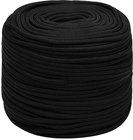 ARKEM Arbeitsseil Schwarz 8 mm 25 m Polyester Paracord Seil Kletterseil Paracord 8mm