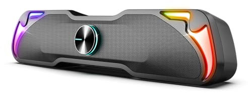 AD ADVANCE SOUNDPHONIC Barre DE Son Gaming PC/Mac I ALIMENTE par USB I Commande Tactile I Grille Metal I Connexion Prise Jack OU Bluetooth I Retro ECLAIRAGE RGB I 6W RMS I Design ET Compact