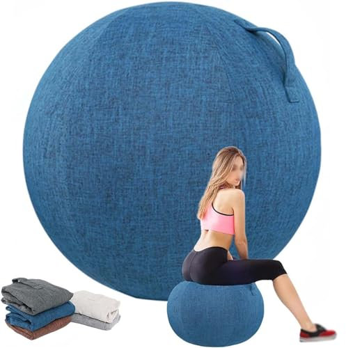 EUXCLXCL Yoga Ball HüLle Leicht und Faltbar Staubdicht Gymnastikball Stoff Cover für Sitzball Sitzball Büro Yoga Stuhl Schwangerschaft Home Gym Stilvoll und funktional,04,65cm