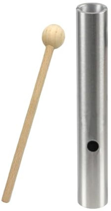 TUOREN Aluminium Wah Wah Tube mit Holzschlägel, kleiner Wah Wah Hand Percussion Instrument Set Stimmpfeifen Sound Set