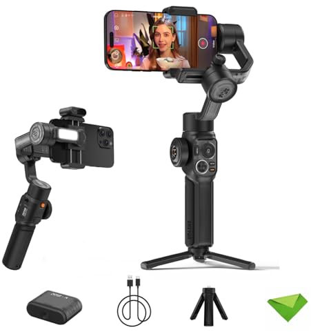 ZHIYUN Smooth 5S AI Combo Gimbal Stabilizer for Smartphone, 3-Axis Phone Gimbal, AI Tracking Phone Stabilizer for Video Recording Vlog, for Android for iPhone 14 Pro Max Plus 13 12 11 X XR XS 8 Plus