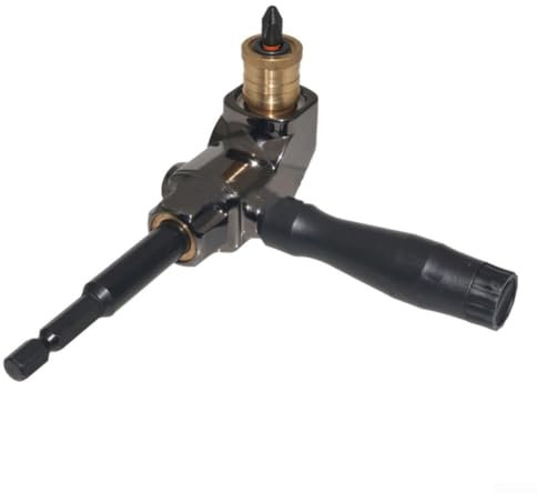 Hasaller Right-angle Drills 90 Degree Screwdriver Driver Adapter 90° Right Angle Drill Attachment 1/4inch Hex Shank Right Angled Screwdriver Drill Bit Holder Extension Right Angle Drill