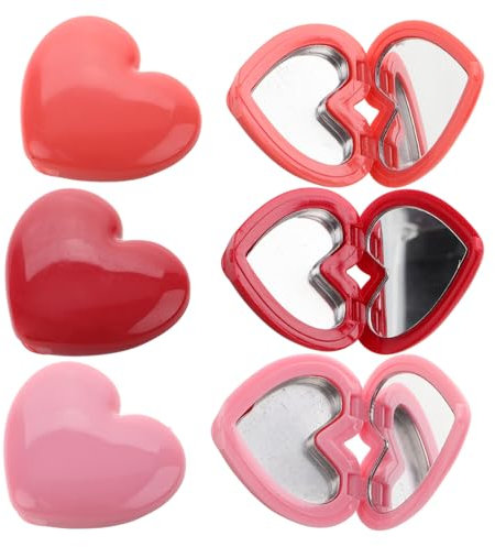CANIGHT Nachfüllbarer Make-up-koffer in Herzform Für Damen 8 Stück Lippenstift Lidschatten Rouge Behälter Spiegel Sicheres Kunststoffmaterial Kompakte Größe Für Unterwegs