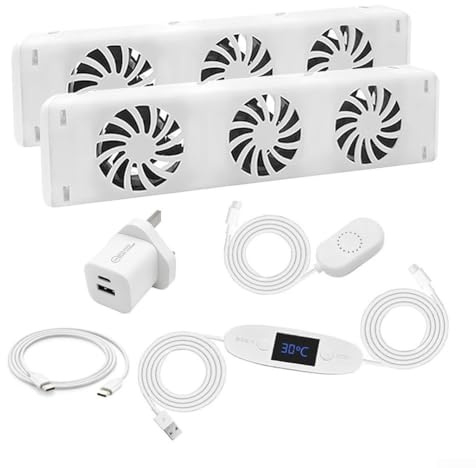 Lecreatekit Smart Radiator Fan,Radiator Ventilator Energy Saving Radiator Fan, Heater Booster For Underheaters And Radiators, For Fan Even Heat Distribution(Duo-set)