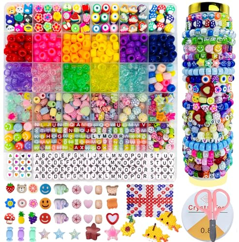 620 + Stück Schmuckherstellungs-Sets für Mädchen, DIY-Haarnadel-Charm-Armband-Kits, Strumpffüller, Regenbogen-Haarperlen, Freundschaftsarmband-Bastelset für Kinder ab 4 Jahren, Bastelgeschenke für
