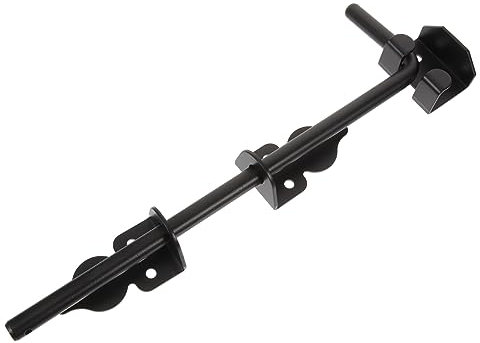 OSALADI Heavy Duty Gate Latch Drop Rod Black Slide Bolt for Fence Double Doors French Door Latch Security Bar