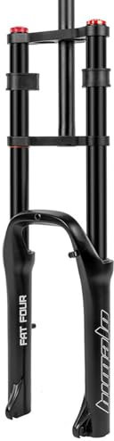 Fat Tire 4.0 20 inch Air Mountain Bike Suspension Fork Bicycle MTB Straight Front Forks 1-1/8 QR 9 * 135mm Travel 120mm Rebound Adjustment Snow Beach XC forks mountain B