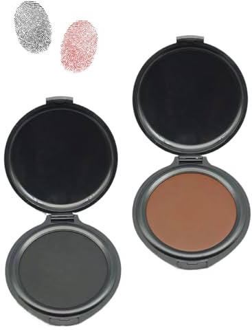 CULEB 2 Pcs Tamponi per Inchiostro con Impronte Digitali,Inchiostro per Impronte Digitali,Tampone Inchiostro,Per l'Identificazione,Notarizzazione(Nero,Rosso)