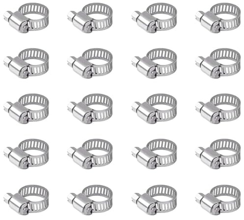 12PCS 6-12mm Adjustable 304 Stainless Steel Hose Clamps, Durable and Corrosion Resistant Worm Drive Pipe Clamps, Ideal for Fixing Hoses in Automotive, Pipeline and Industrial Applications12PCS 6-12mm