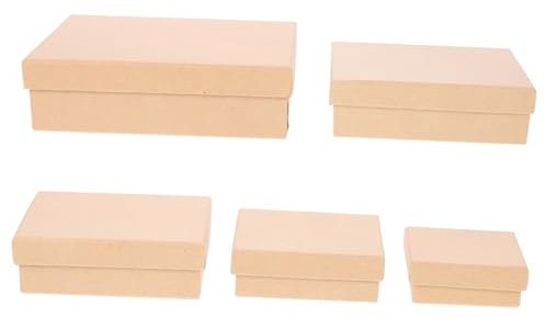 WATIIFUFU 5stücke Kraftpapier Geschenkbox Mit Deckel Rechteckige Verpackungsbox Für Schmuck Kosmetika Süßigkeiten Blumen Und Andere Kleine Geschenke Leere Aufbewahrungsbox Für